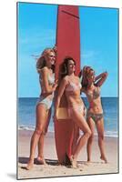 Three Gidgets on Beach-null-Mounted Art Print