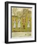 Three Girls and One Boy Fishing. Colour Illustration From 'At Home'-John Sowerby-Framed Giclee Print