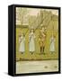 Three Girls and One Boy Fishing. Colour Illustration From 'At Home'-John Sowerby-Framed Stretched Canvas