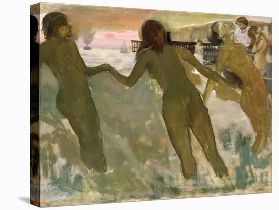 Three Girls Bathing-Edgar Degas-Stretched Canvas