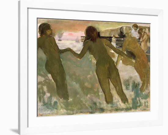 Three Girls Bathing-Edgar Degas-Framed Giclee Print