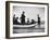 Three Girls Competing in a Swimming Match sit in boat before the meet at Coney Island, Brooklyn, NY-Wallace G^ Levison-Framed Photographic Print