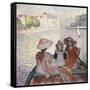 Three Girls in a Boat-Henri Lebasque-Framed Stretched Canvas