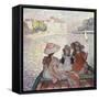 Three Girls in a Boat-Henri Lebasque-Framed Stretched Canvas