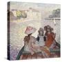 Three Girls in a Boat-Henri Lebasque-Stretched Canvas