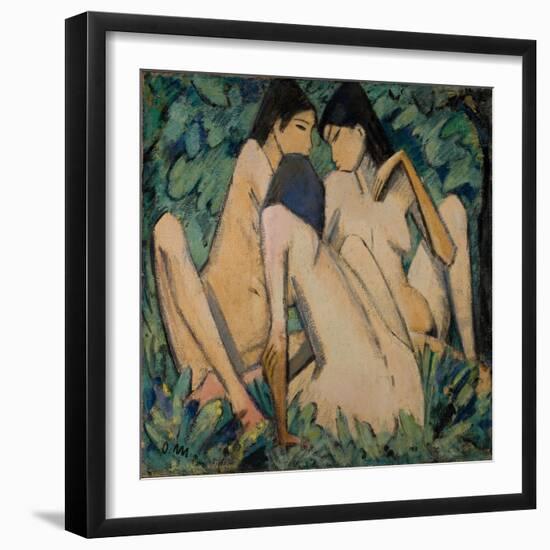 Three Girls in a Wood, C.1920-Otto Muller-Framed Giclee Print