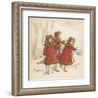 Three Girls in Snow 1900-Kate Greenaway-Framed Art Print