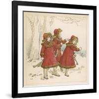 Three Girls in Snow 1900-Kate Greenaway-Framed Art Print