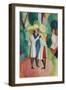 Three girls in yellow straw hats I. 1913-August Macke-Framed Giclee Print