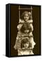 Three Girls on Rope Ladder-null-Framed Stretched Canvas