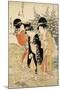 Three Girls Paddling in a River, Fashionable Six Jewelled Rivers, Yamashiro Province, Pub. 1790-Kitagawa Utamaro-Mounted Giclee Print