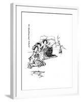 Three Girls Playing Shamisens, a Japanese Musical Instrument-null-Framed Giclee Print