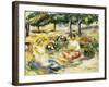 Three Girls Sitting on the Grass; Trois Jeunes Filles Assises Sur L'Herbe, 1896-1897-Pierre-Auguste Renoir-Framed Giclee Print