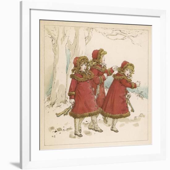 Three Girls Skating 1900-Kate Greenaway-Framed Art Print