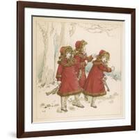 Three Girls Skating 1900-Kate Greenaway-Framed Art Print