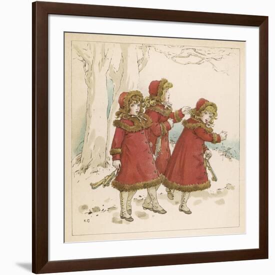 Three Girls Skating 1900-Kate Greenaway-Framed Art Print