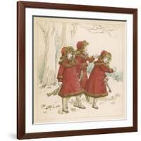 Three Girls Skating 1900-Kate Greenaway-Framed Art Print