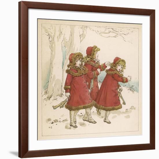 Three Girls Skating 1900-Kate Greenaway-Framed Art Print