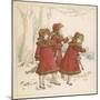 Three Girls Skating 1900-Kate Greenaway-Mounted Art Print