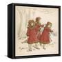Three Girls Skating 1900-Kate Greenaway-Framed Stretched Canvas