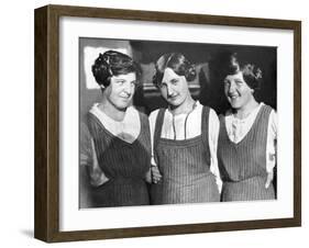 Three Girls, the Foraboschi Sisters, in Traditional Costumes-null-Framed Photographic Print