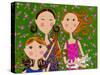 Three Girls Three Kittens-Wyanne-Stretched Canvas