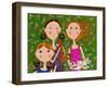 Three Girls Three Kittens-Wyanne-Framed Giclee Print