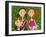 Three Girls Three Kittens-Wyanne-Framed Giclee Print