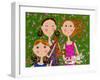 Three Girls Three Kittens-Wyanne-Framed Giclee Print