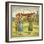 Three Girls with Skipping Ropes-Kate Greenaway-Framed Art Print