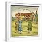 Three Girls with Skipping Ropes-Kate Greenaway-Framed Art Print