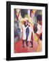 Three Girls With Straw Hats-Auguste Macke-Framed Art Print