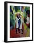 Three girls with yellow straw hats I-Auguste Macke-Framed Giclee Print