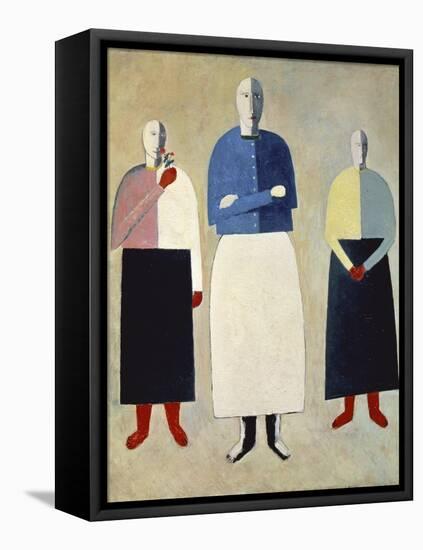 Three Girls-Kasimir Malevich-Framed Stretched Canvas