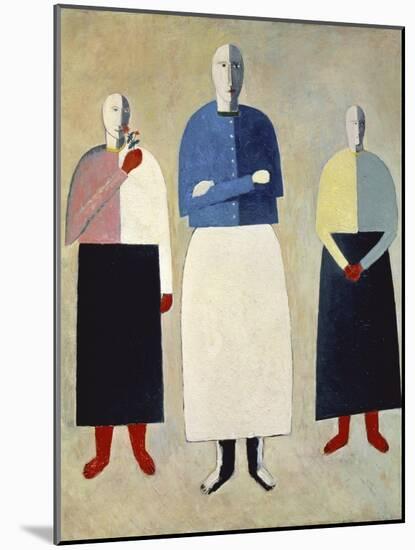 Three Girls-Kasimir Malevich-Mounted Giclee Print