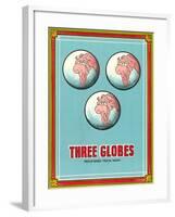 Three Globes-null-Framed Art Print