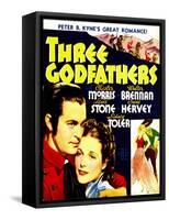 THREE GODFATHERS, from left: Chester Morris, Irene Hervey on window card, 1936-null-Framed Stretched Canvas