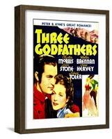 THREE GODFATHERS, from left: Chester Morris, Irene Hervey on window card, 1936-null-Framed Art Print