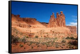 Three Gossips, Arches National Park, Utah-Geraint Tellem-Framed Stretched Canvas