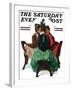 "Three Gossips" Saturday Evening Post Cover, January 12,1929-Norman Rockwell-Framed Giclee Print