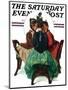 "Three Gossips" Saturday Evening Post Cover, January 12,1929-Norman Rockwell-Mounted Giclee Print