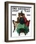 "Three Gossips" Saturday Evening Post Cover, January 12,1929-Norman Rockwell-Framed Premium Giclee Print