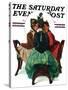 "Three Gossips" Saturday Evening Post Cover, January 12,1929-Norman Rockwell-Stretched Canvas
