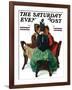 "Three Gossips" Saturday Evening Post Cover, January 12,1929-Norman Rockwell-Framed Giclee Print