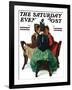 "Three Gossips" Saturday Evening Post Cover, January 12,1929-Norman Rockwell-Framed Giclee Print