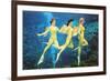 Three Green Mermaids, Retro-null-Framed Premium Giclee Print