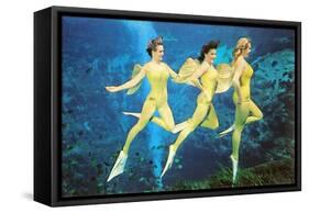Three Green Mermaids, Retro-null-Framed Stretched Canvas
