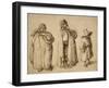 Three Gypsies, C.1605 (Pen and Ink on Paper)-Jacques II de Gheyn-Framed Giclee Print