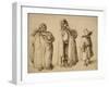 Three Gypsies, C.1605 (Pen and Ink on Paper)-Jacques II de Gheyn-Framed Giclee Print