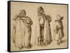 Three Gypsies, C.1605 (Pen and Ink on Paper)-Jacques II de Gheyn-Framed Stretched Canvas